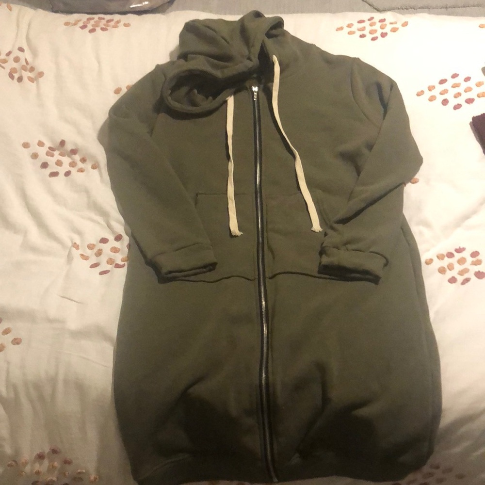 Long zip up sweatshirt